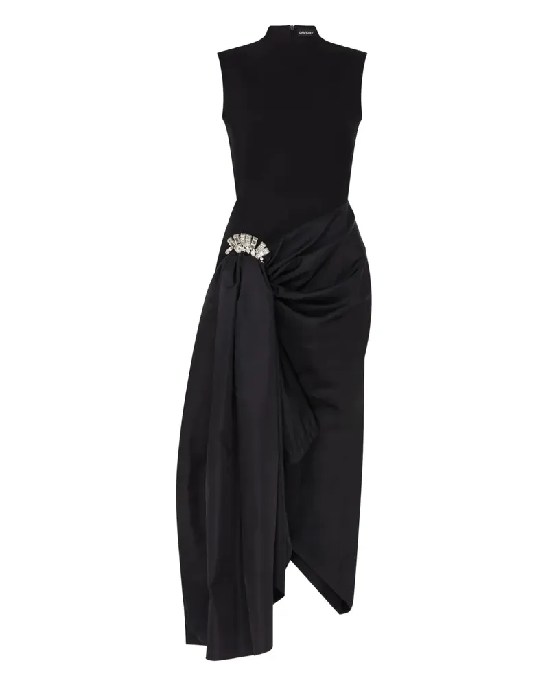 David Koma crystal-embellished draped dress - Schwarz Schwarz