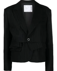 Sacai Blazer mit Nadelstreifen Schwarz