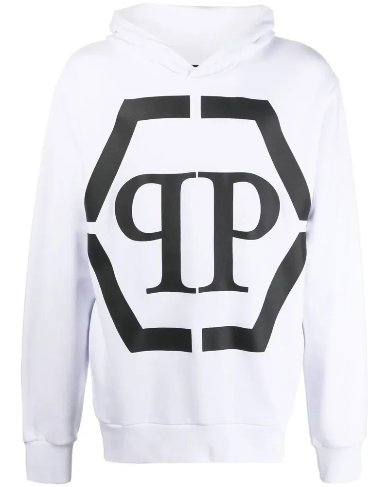 Philipp Plein Hoodie mit Logo-Print - Weiß Weiß