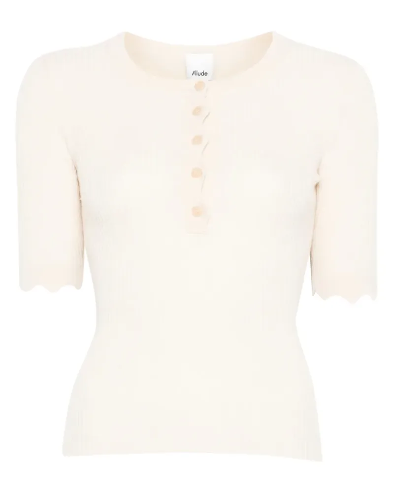 ALLUDE button ribbed knitwear - Nude Nude