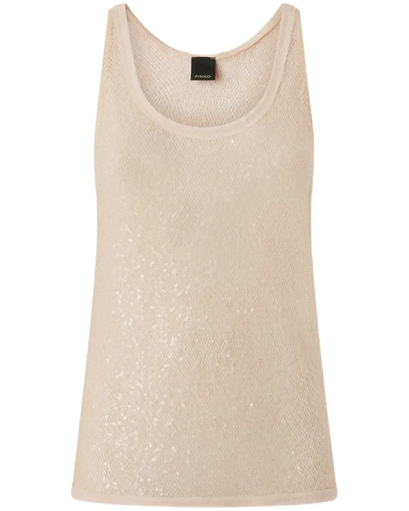 Pinko Tanktop mit Pailletten - Nude Nude