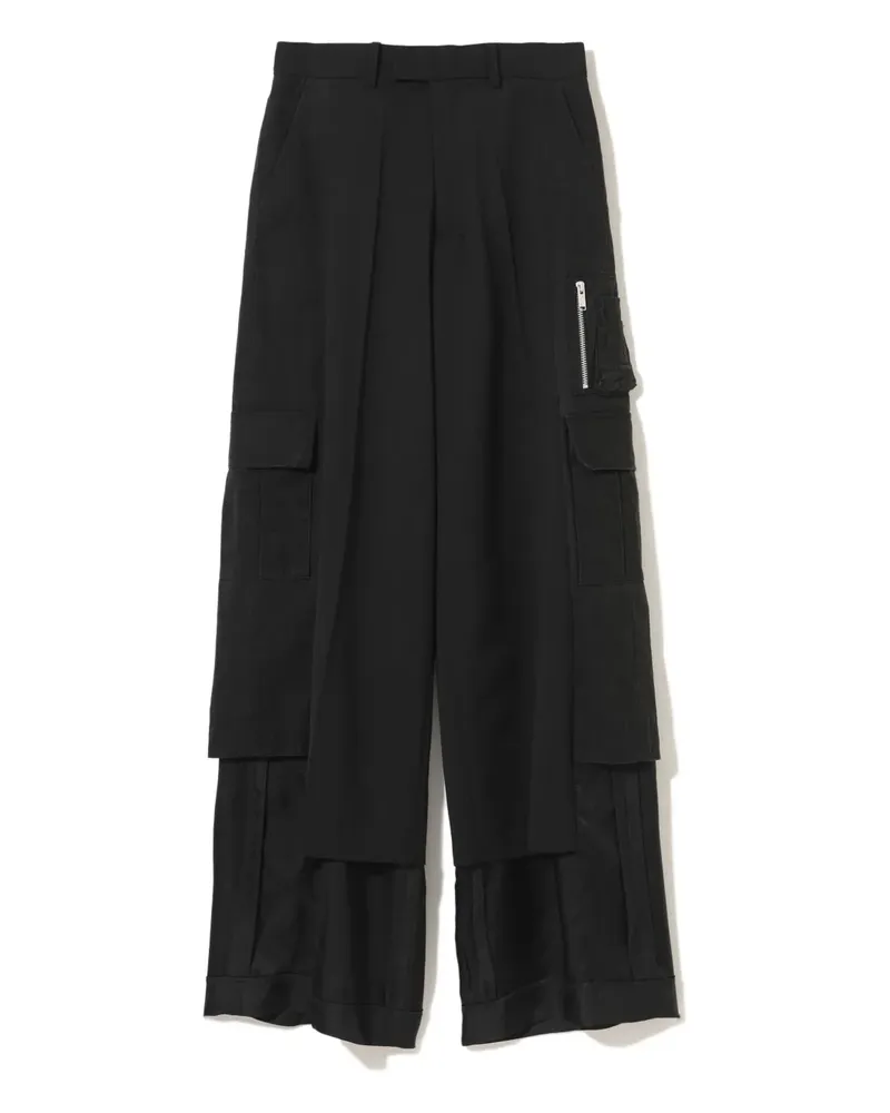 Undercover Cargohose im Layering-Look - Schwarz Schwarz
