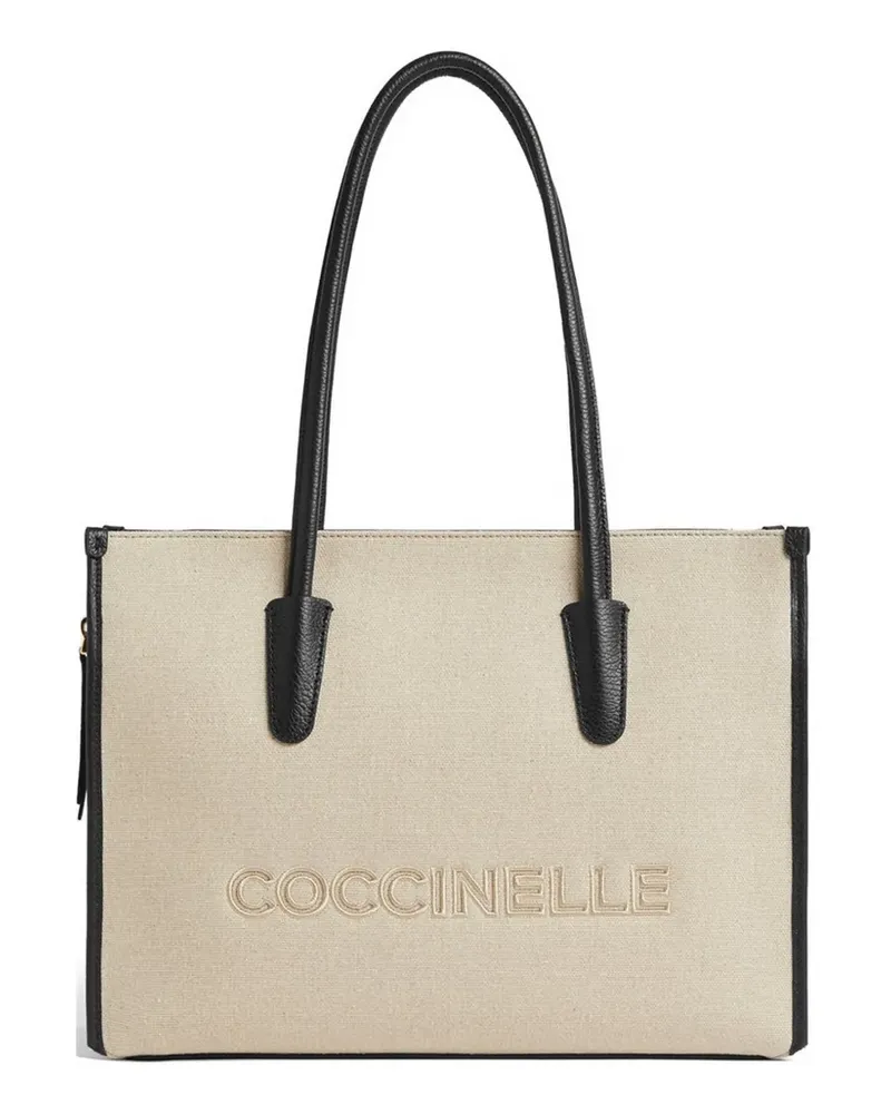 Coccinelle Myrtha logo-embroidered shoulder bag - Nude Nude