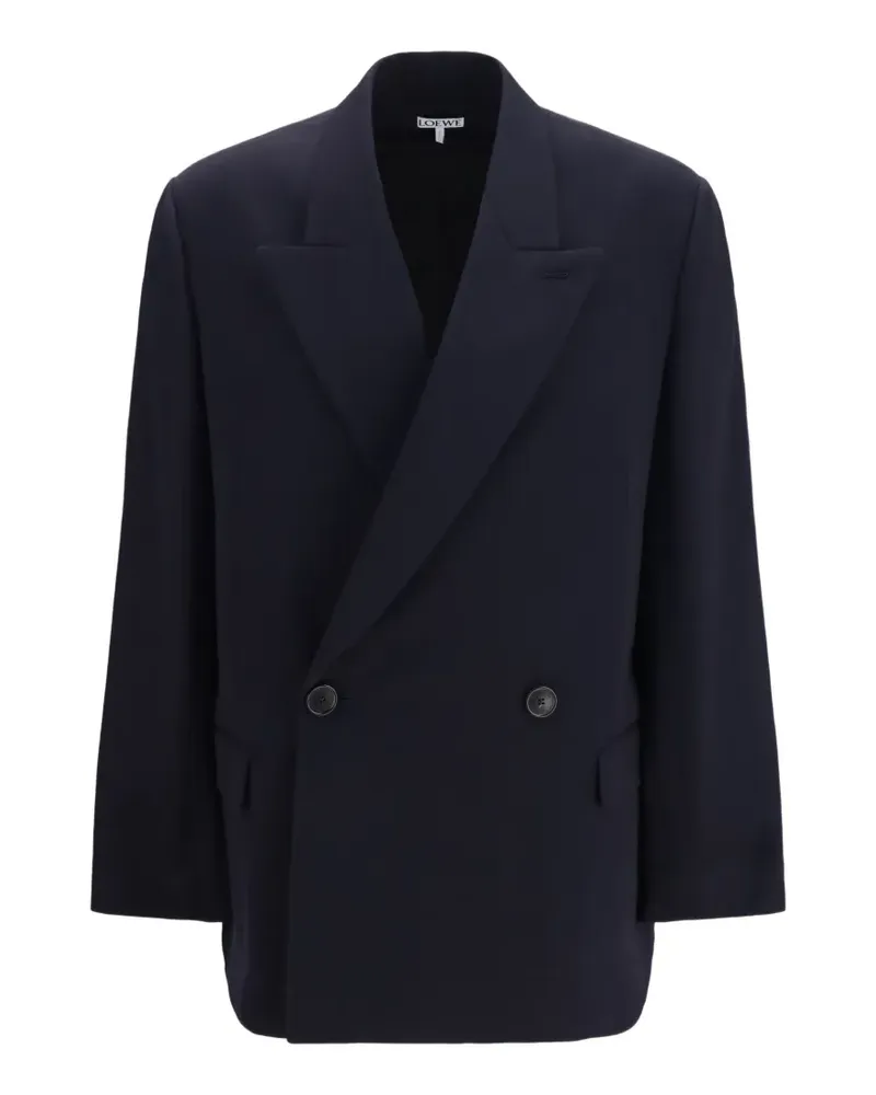 Loewe double-breasted peak-lapels blazer - Blau Blau