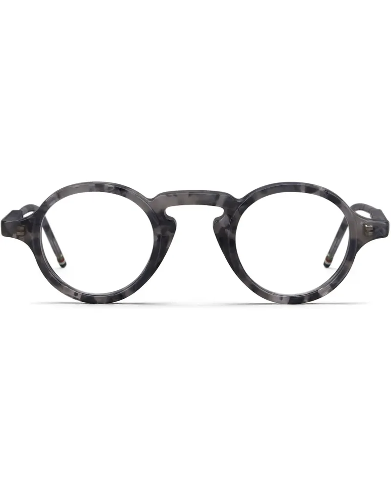 Thom Browne Runde Brille mit Marmor-Print - Grau Grau