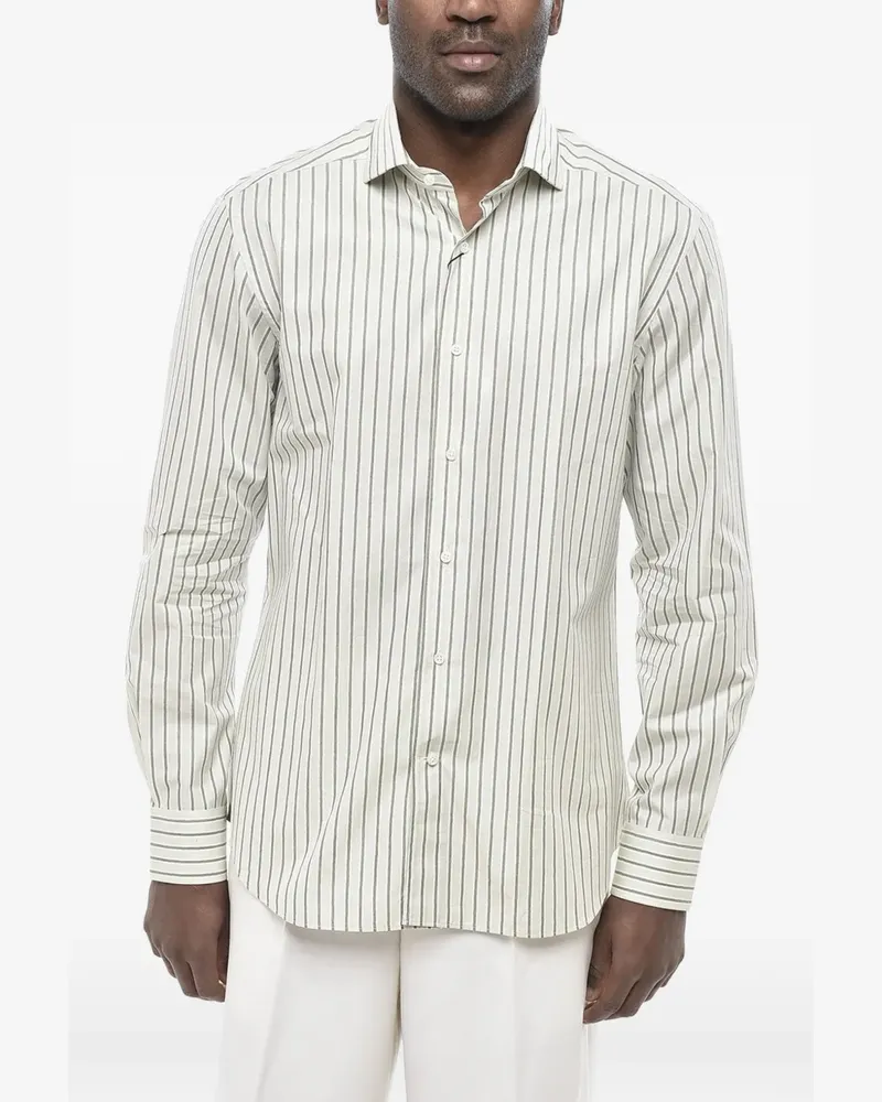 Corneliani Gestreiftes Hemd - Grün Grün