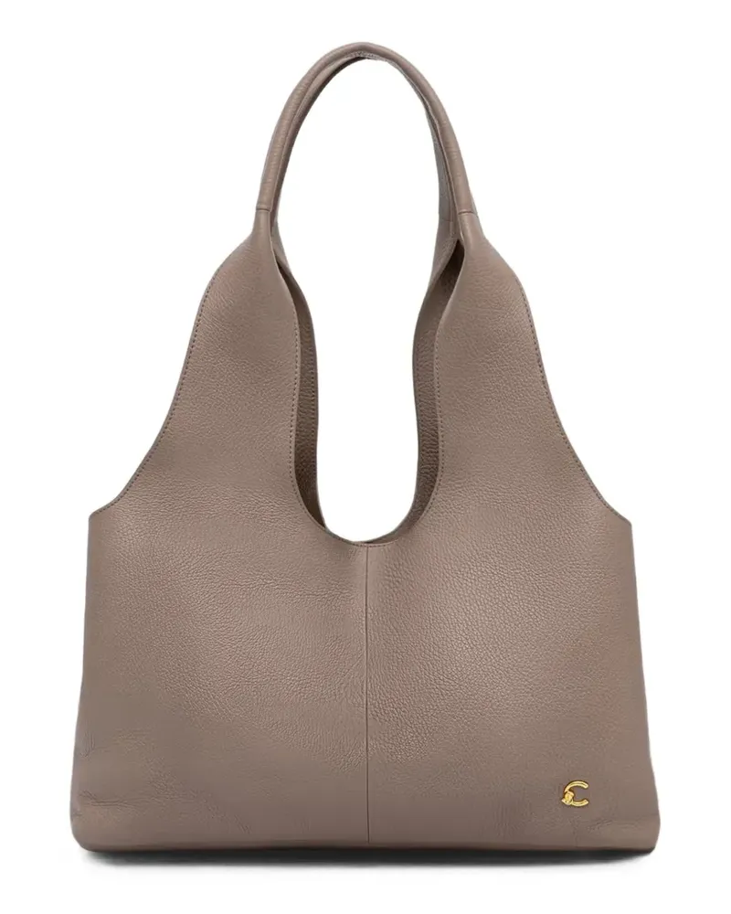 Coccinelle Große Nell Tote Bag aus gekörntem Leder - Nude Nude