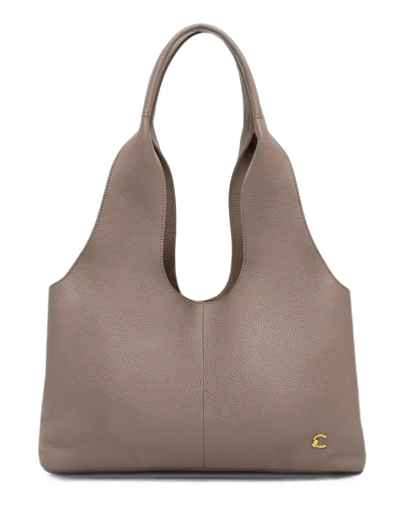 Coccinelle Große Nell Tote Bag aus gekörntem Leder - Nude Nude