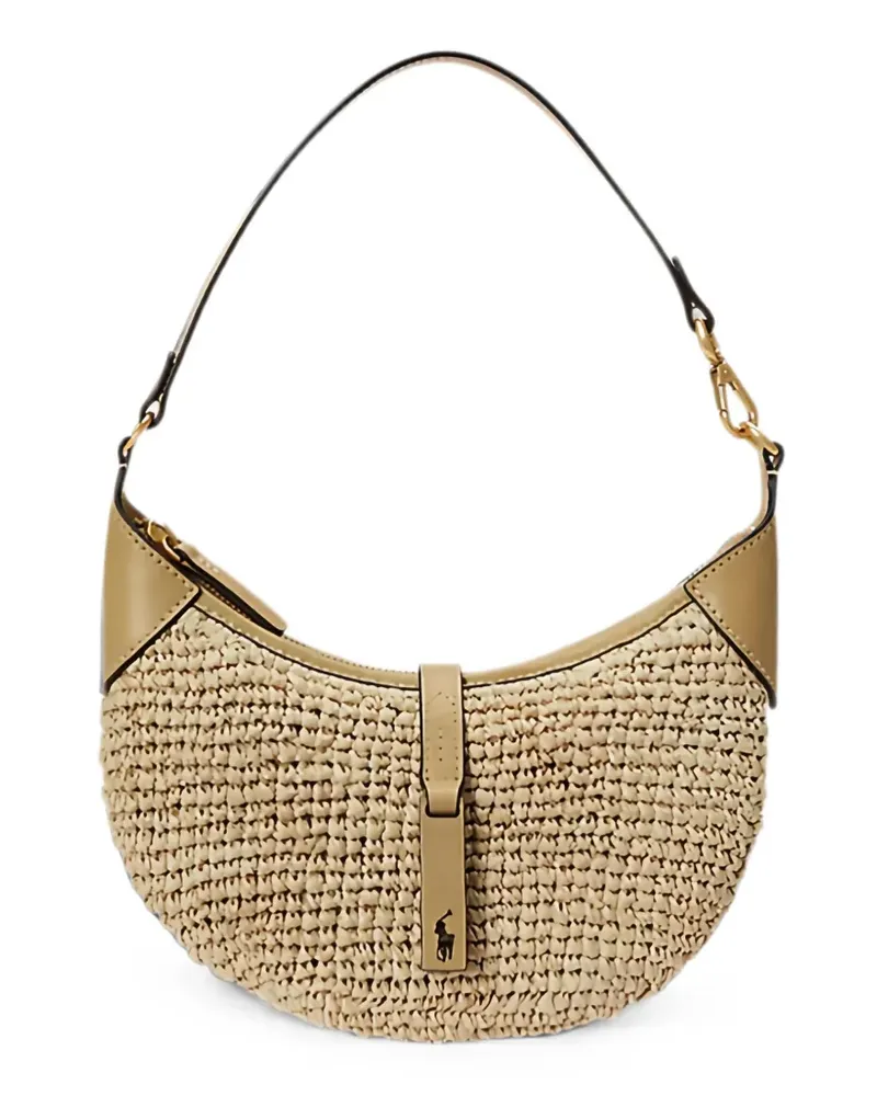 Ralph Lauren ID Raffia mini shoulder bag - Nude Nude