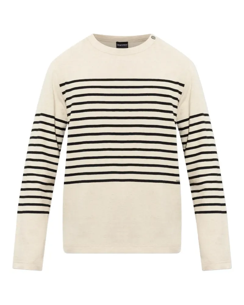 Emporio Armani Gestreifter Pullover - Weiß Weiß