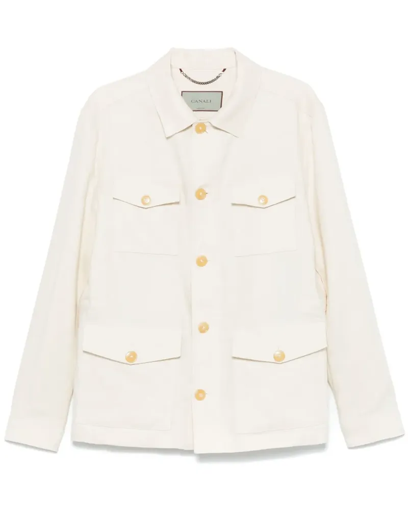 Canali Hemdjacke aus Leinen - Nude Nude