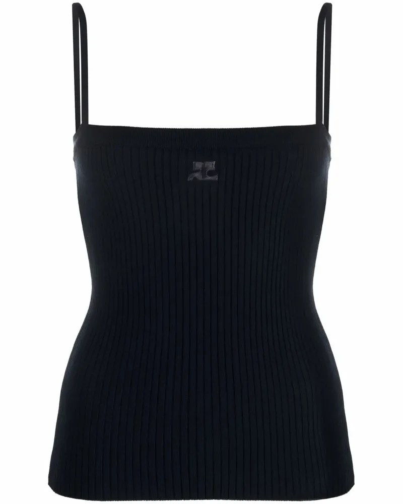 Courrèges Tanktop mit Logo-Stickerei - Blau Blau