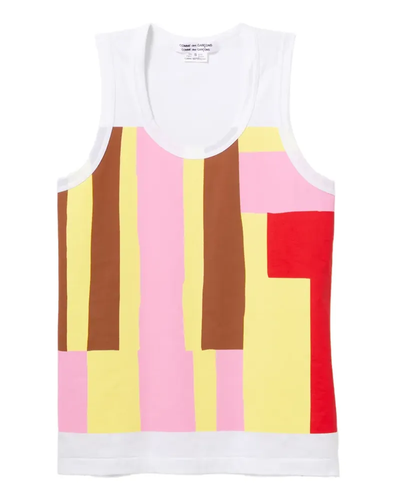 Comme des Garçons Oberteil mit geometrischem Print - Weiß Weiß
