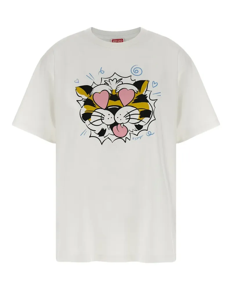 Kenzo T-Shirt mit Tiger-Print - Weiß Weiß