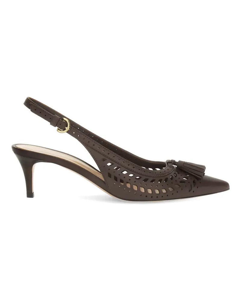 Gianvito Rossi Slingback-Pumps mit Laser-Cuts - Braun Braun