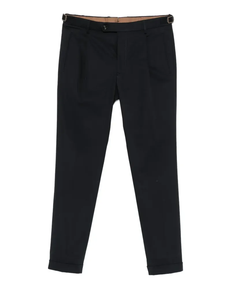 Berwich Retrolong pleated side-buckle trousers - Blau Blau