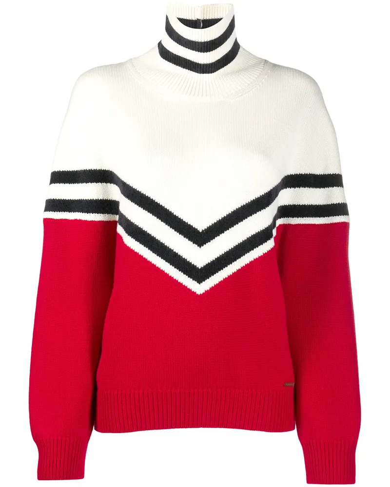 Dsquared2 Rollkragenpullover in Colour-Block-Optik - Rot Rot