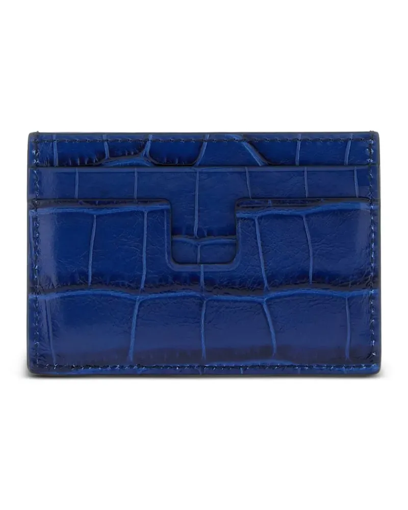 Tom Ford Kartenetui mit Kroko-Optik - Blau Blau