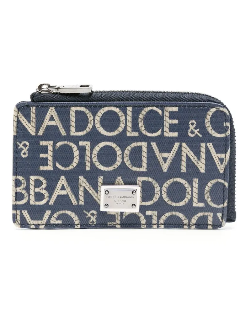 Dolce & Gabbana Kartenetui mit Jacquard-Logo - Blau Blau