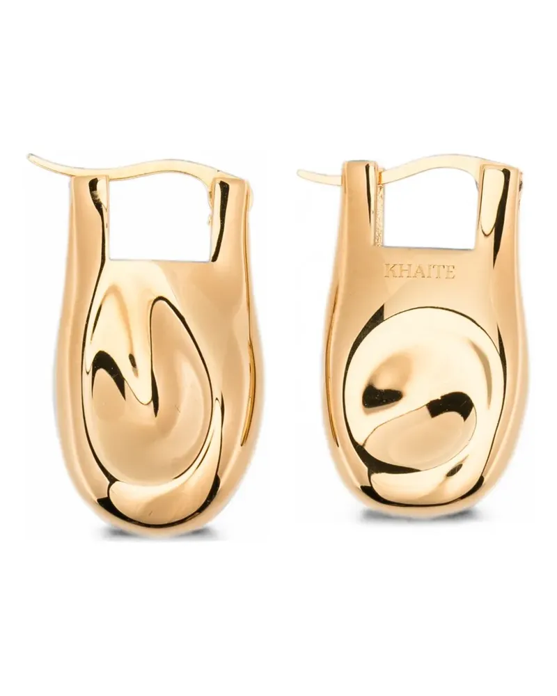 KHAITE engraved-logo earrings - Gold Gold