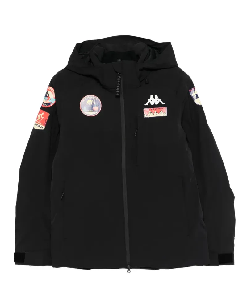 Kappa x  Kapuzenjacke mit Patch - Schwarz Schwarz