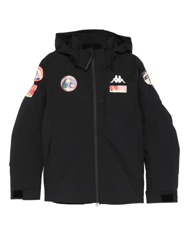 Kappa x  Kapuzenjacke mit Patch - Schwarz Schwarz