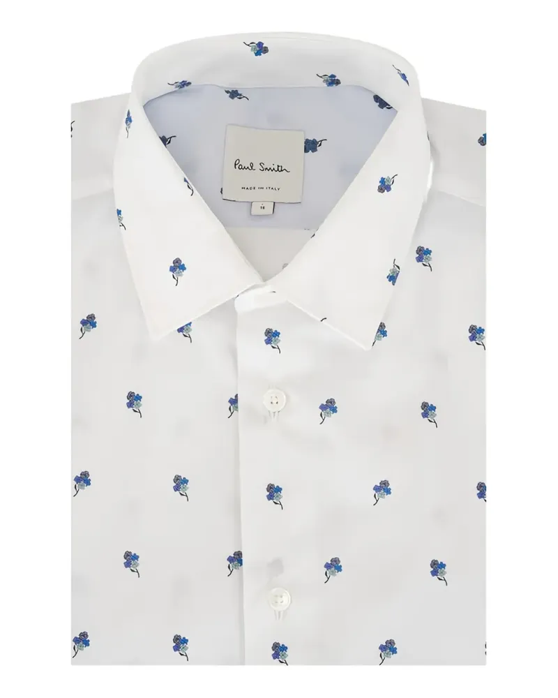 Paul Smith Hemd mit Blumenprint - Weiß Weiß