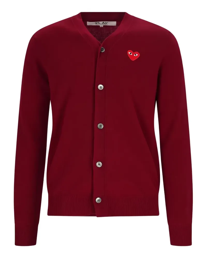 Comme des Garçons heart-patch wool cardigan - Rot Rot