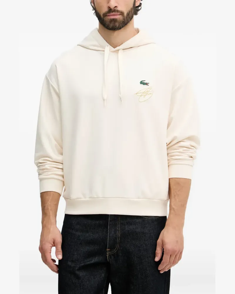 Lacoste logo-patch hoodie - Weiß Weiß