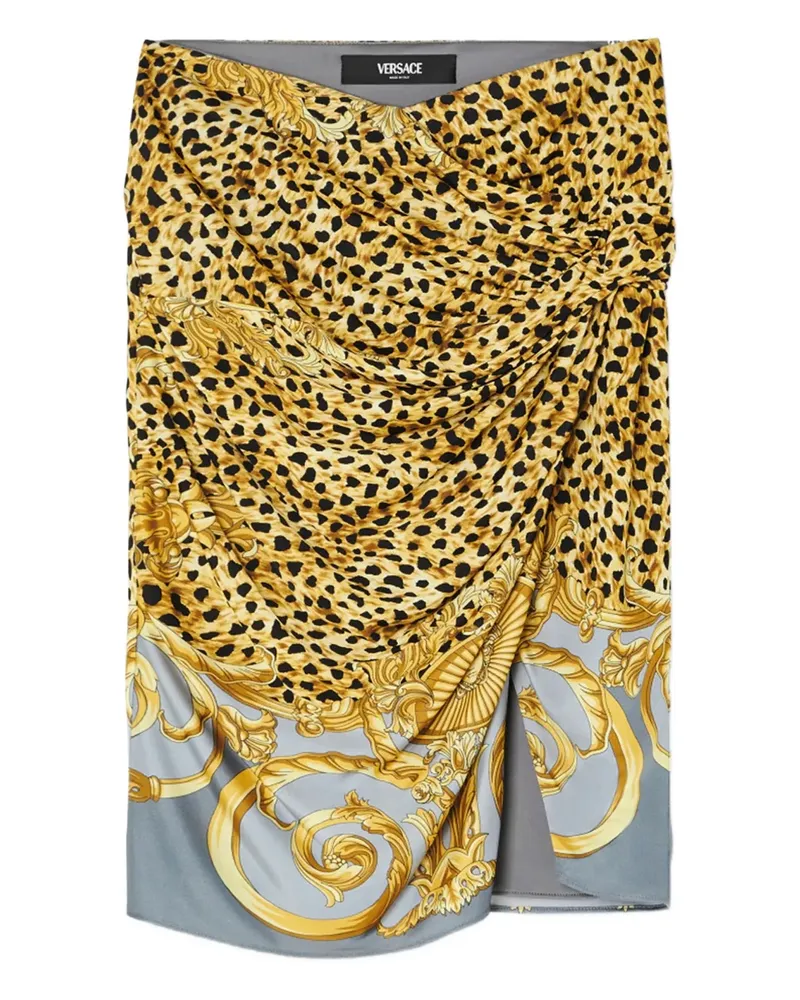 Versace Drapierter Midirock - Gelb Gelb