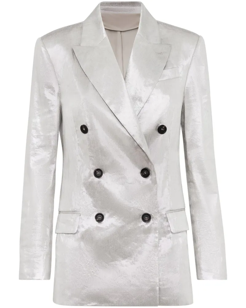 Brunello Cucinelli Doppelreihiger Blazer - Grau Grau