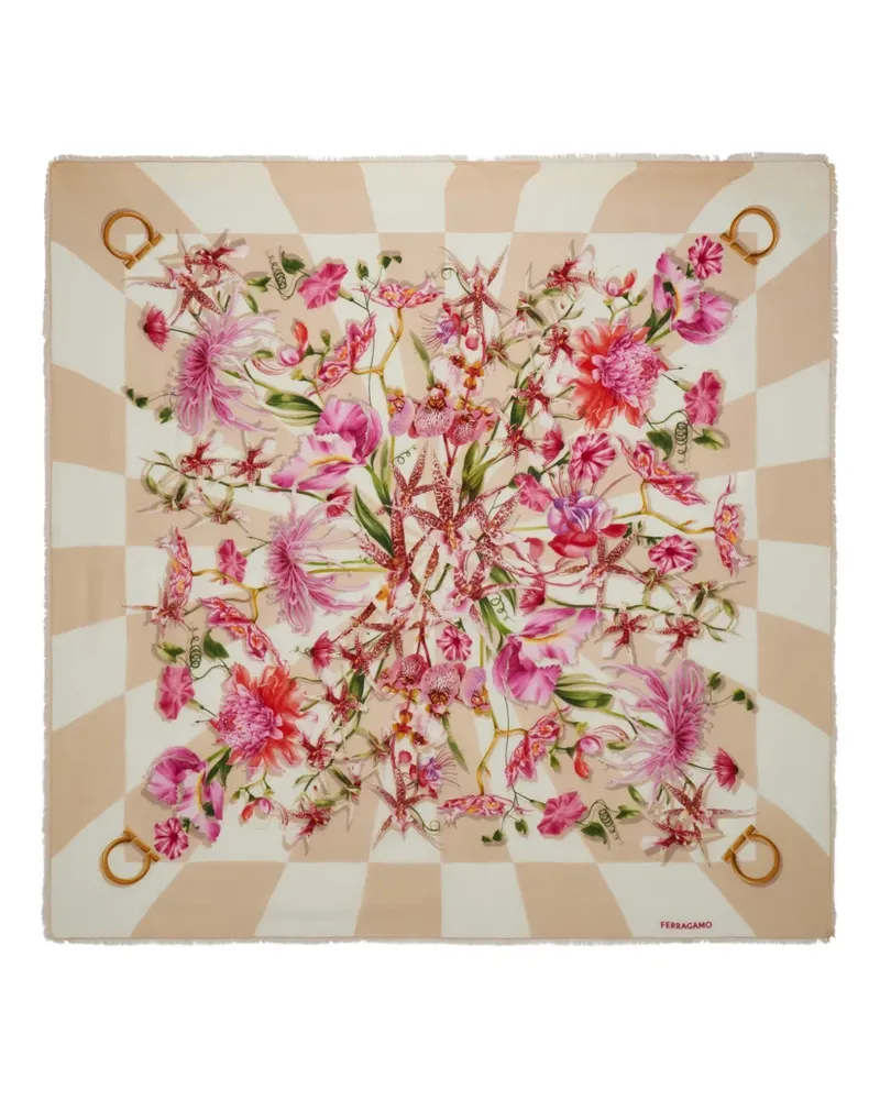 Ferragamo Gaia-print silk scarf - Rosa Rosa