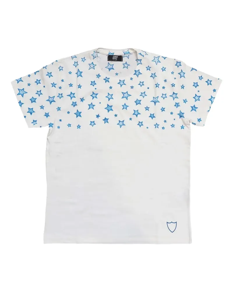 HTC Hollywood Trading Company T-Shirt mit Stern-Print - Weiß Weiß
