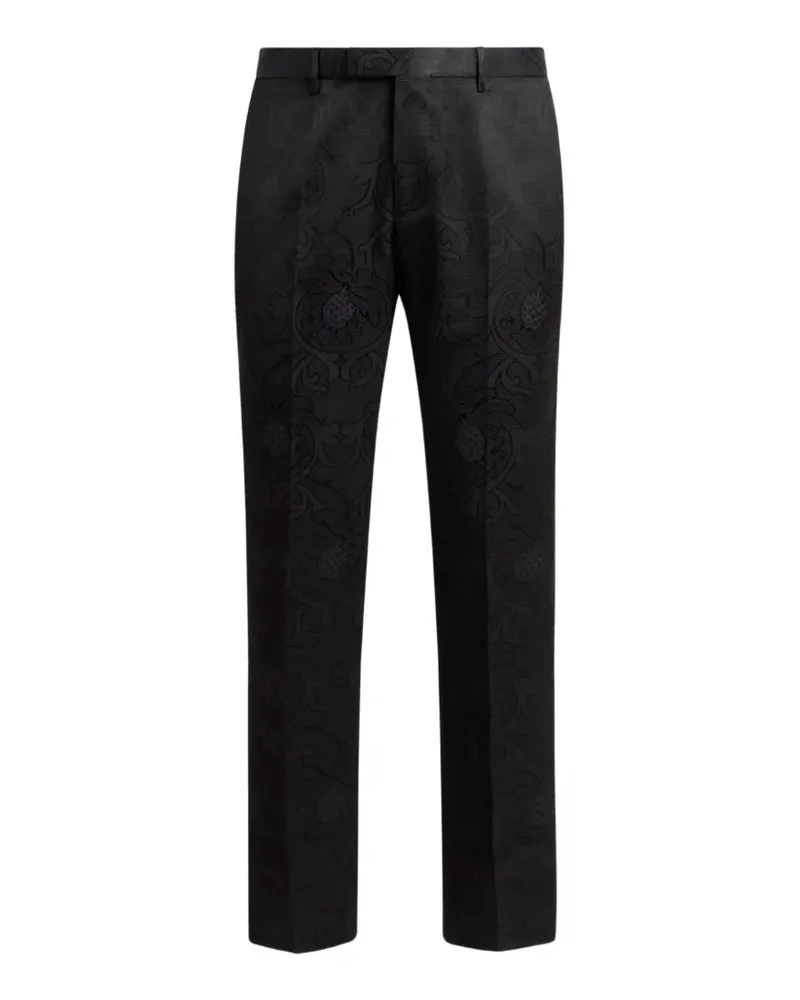 Etro Jacquard-Hose mit seitlichen Bändern - Schwarz Schwarz