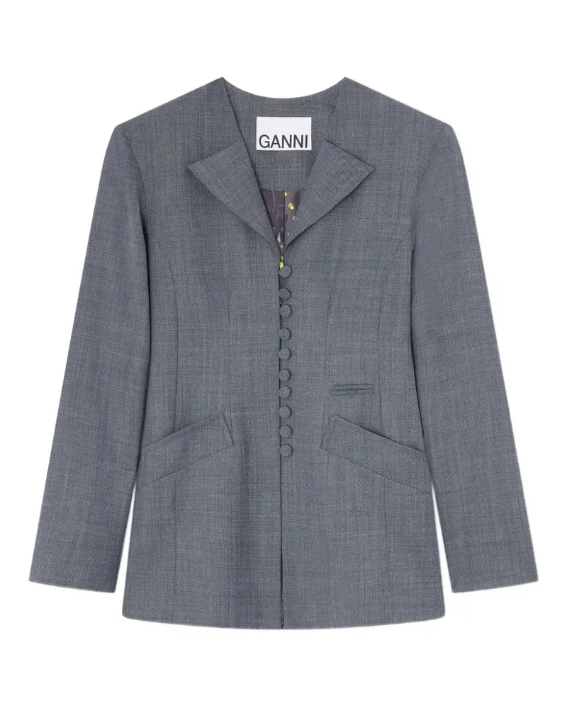 Ganni Jacke mit Knopfleiste - Grau Grau