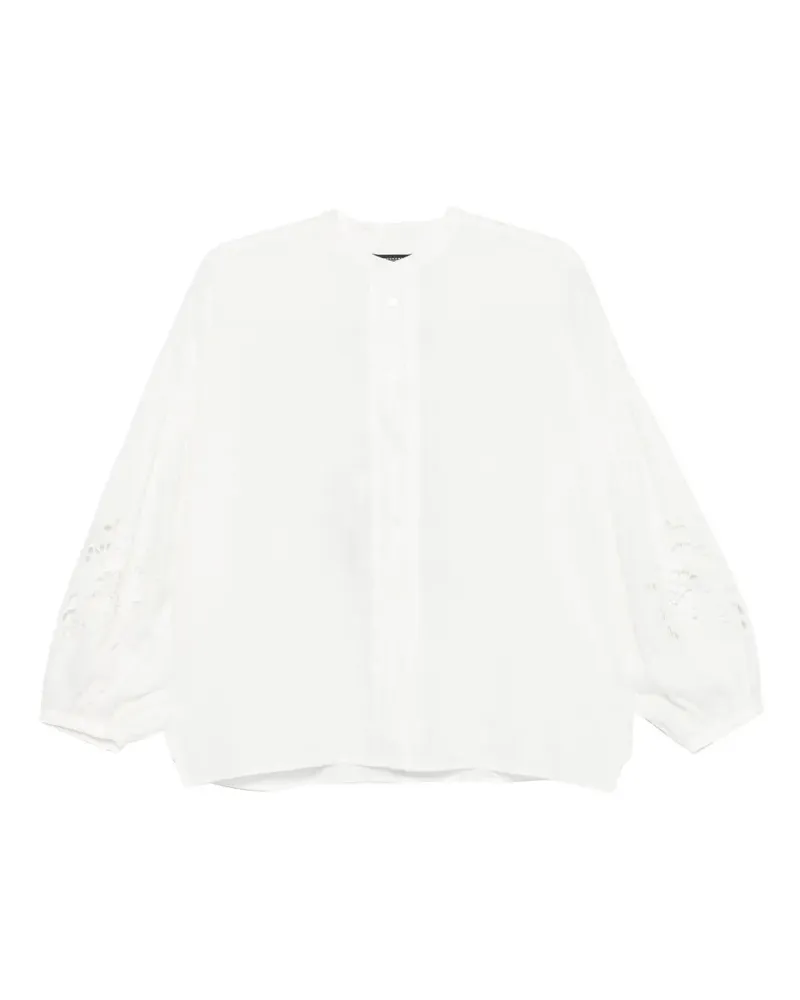 Max Mara Destro Hemd mit Blumenstickerei - Weiß Weiß