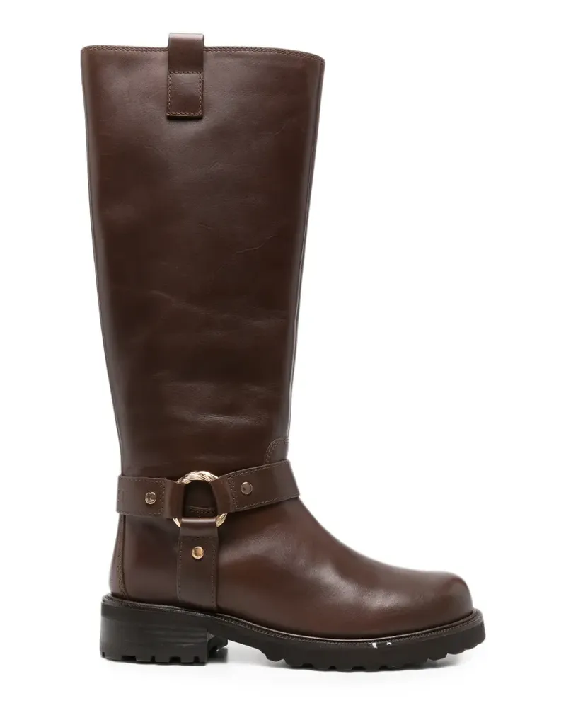 Twin-Set leather ankle boots - Braun Braun