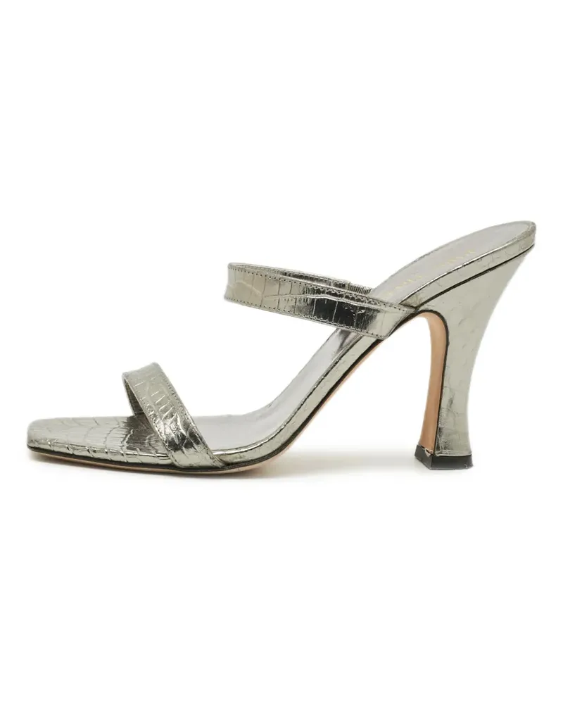 Paris Texas Offene Sandalen mit Kroko-Effekt - Silber Silber
