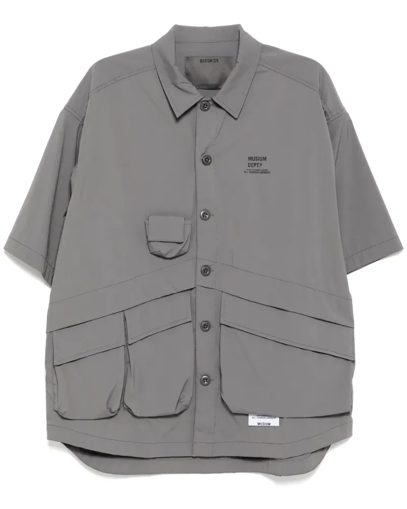 Musium Div. Hemd mit Logo-Print - Grau Grau