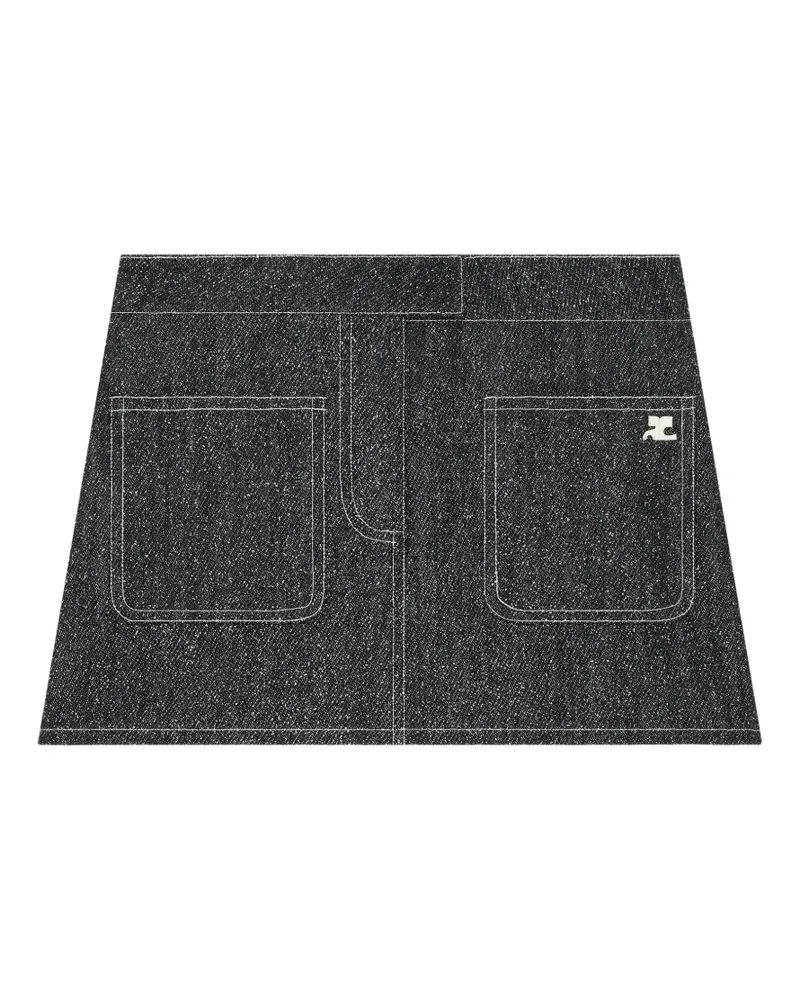 Courrèges Jeansrock mit Logo-Applikation - Schwarz Schwarz