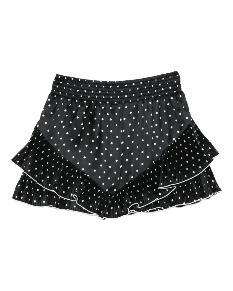 Self-Portrait polka-dot pleated shorts - Schwarz Schwarz