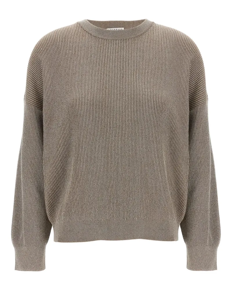 Brunello Cucinelli Gerippter Strickpullover - Nude Nude