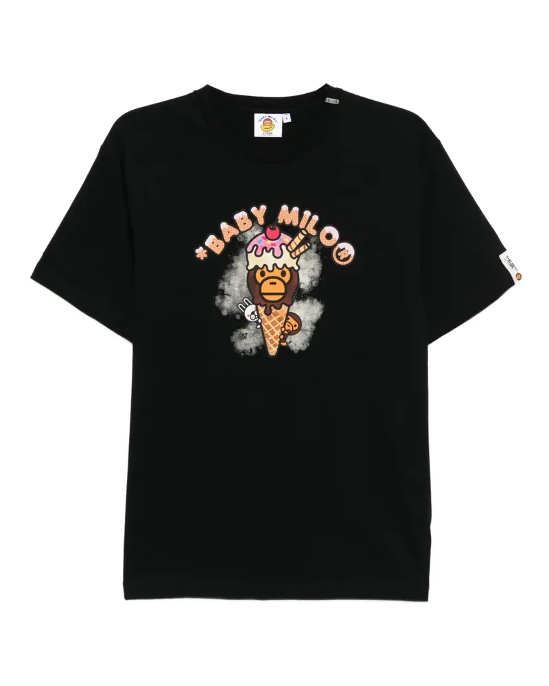 BAPE T-Shirt mit grafischem Print - Schwarz Schwarz