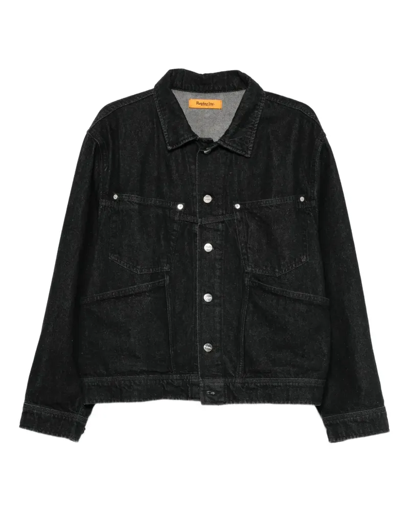 Replay Jacke mit Brusttasche - Schwarz Schwarz