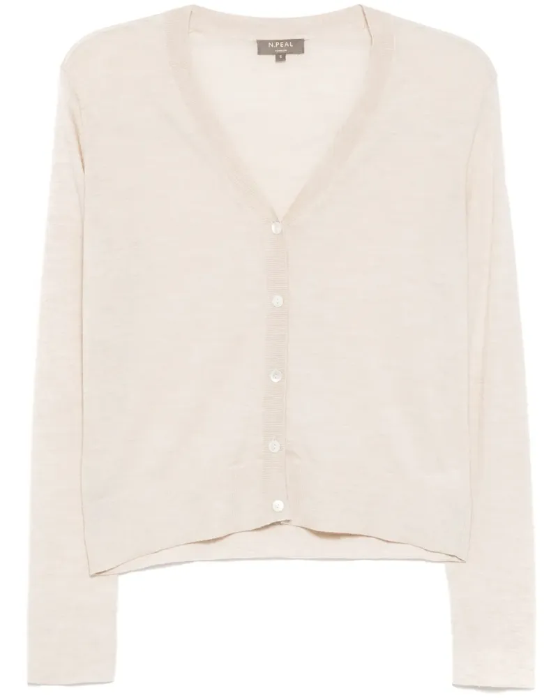 N.Peal Cardigan mit V-Ausschnitt - Nude Nude