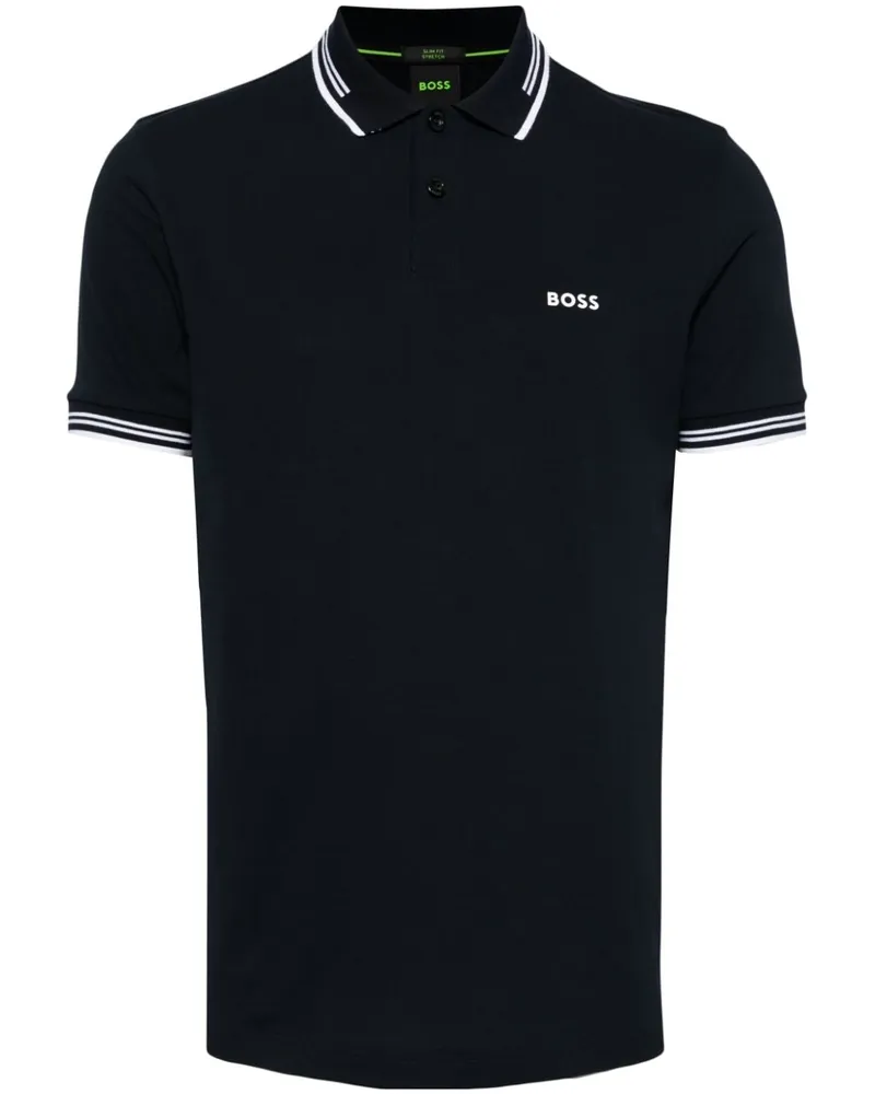HUGO BOSS Poloshirt mit Logo-Print - Blau Blau