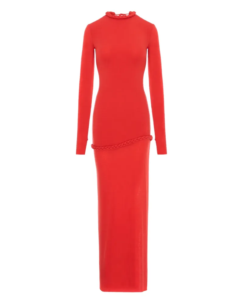 MANURÍ Nora Maxikleid mit geflochtenem Detail - Rot Rot