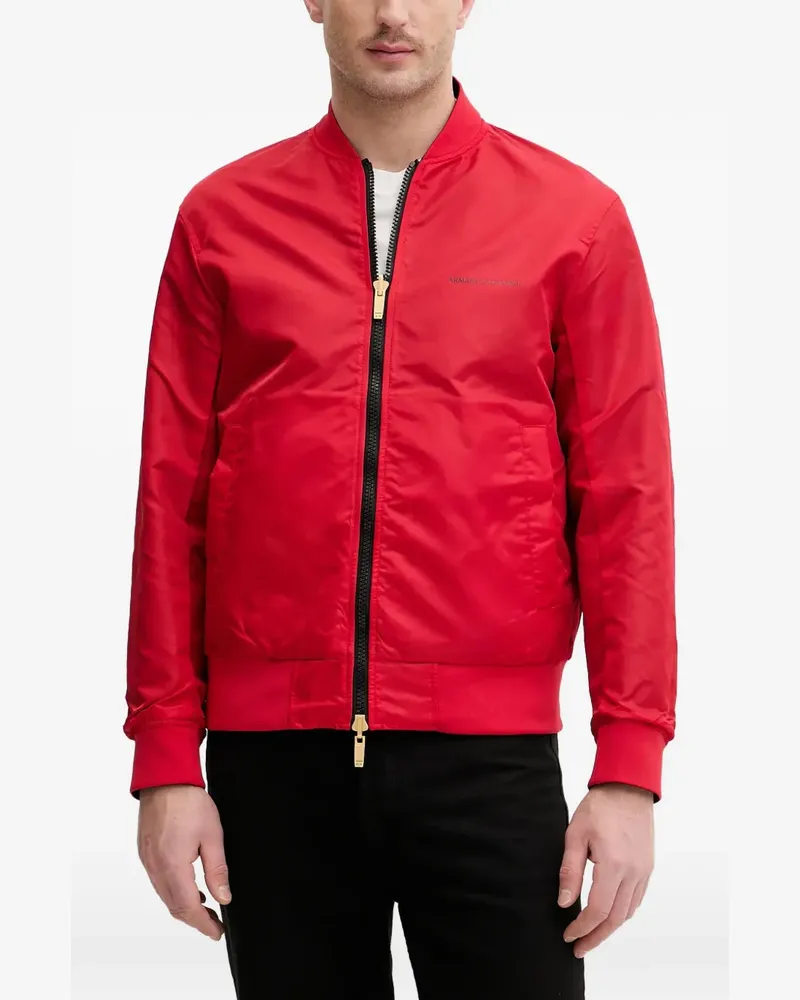 Armani Exchange logo-print bomber jacket - Rot Rot