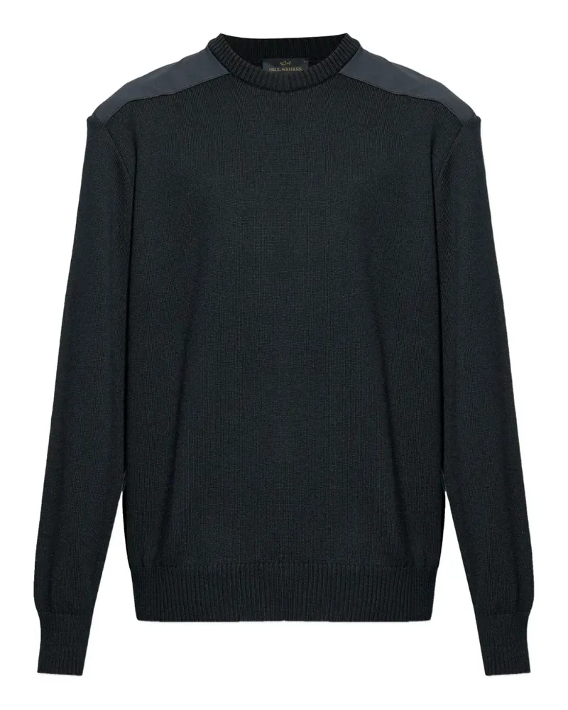 Paul & Shark Pullover mit Schulter-Patches - Schwarz Schwarz