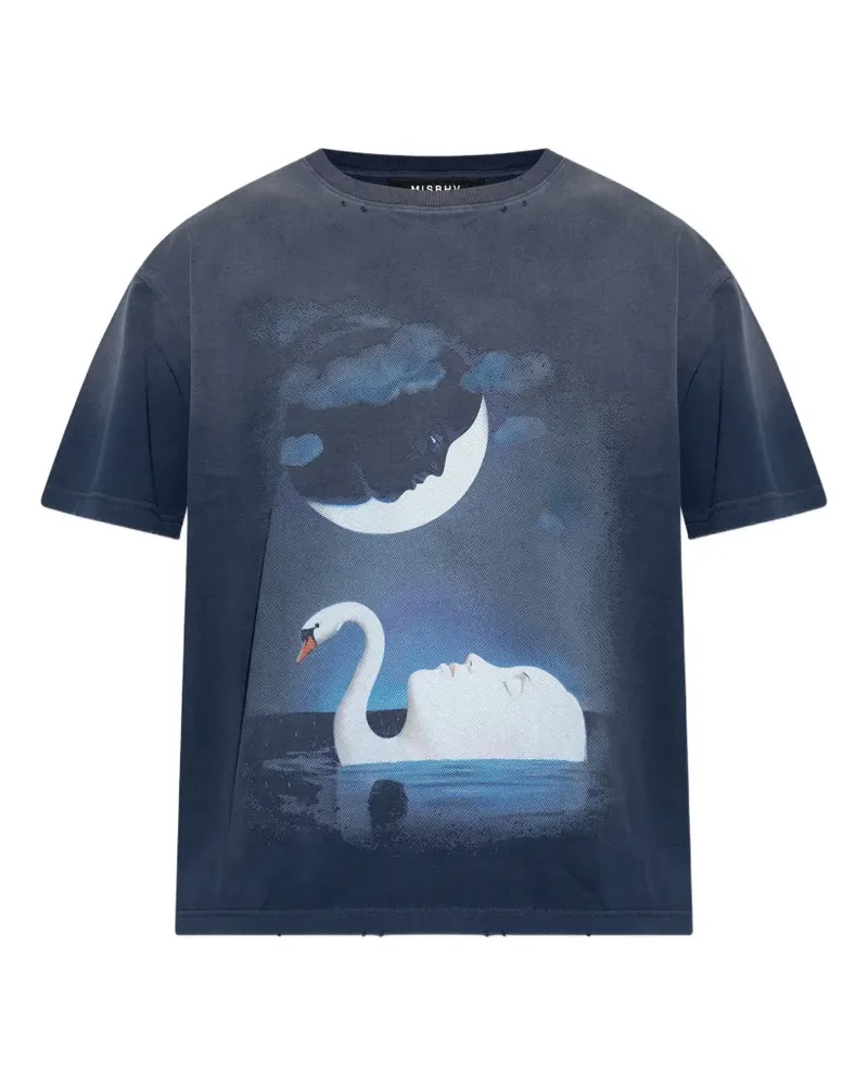 MISBHV graphic-print distressed T-shirt - Blau Blau